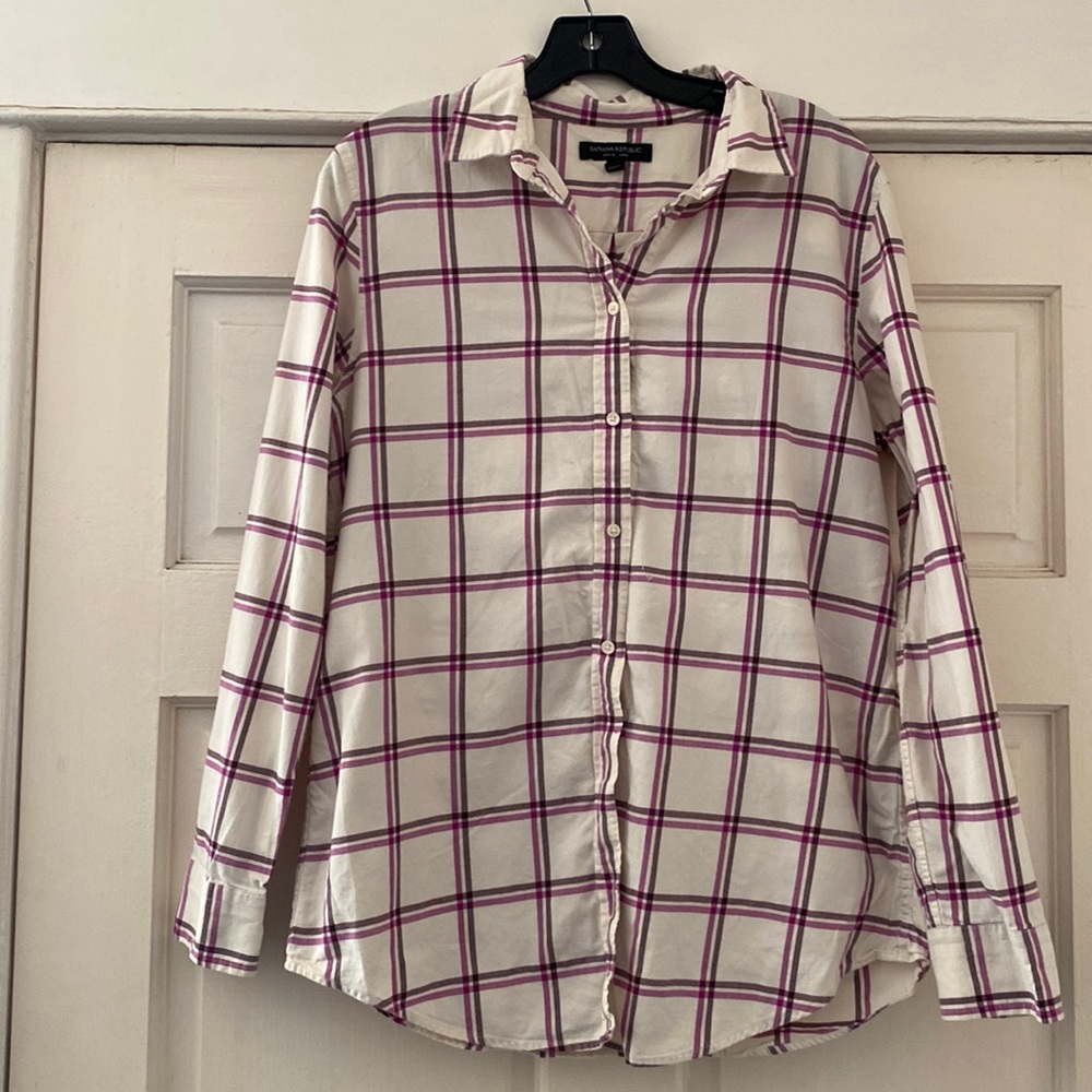 Banana Republic plaid Long sleeve Shirt Size M